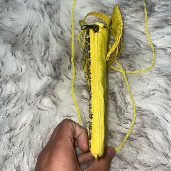 Beaded phone bag crossbody Yellow pouch travel bag vacation bag summer bag - Picture 5 of 16